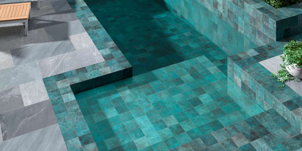 detalle gres porcelánico para piscinas